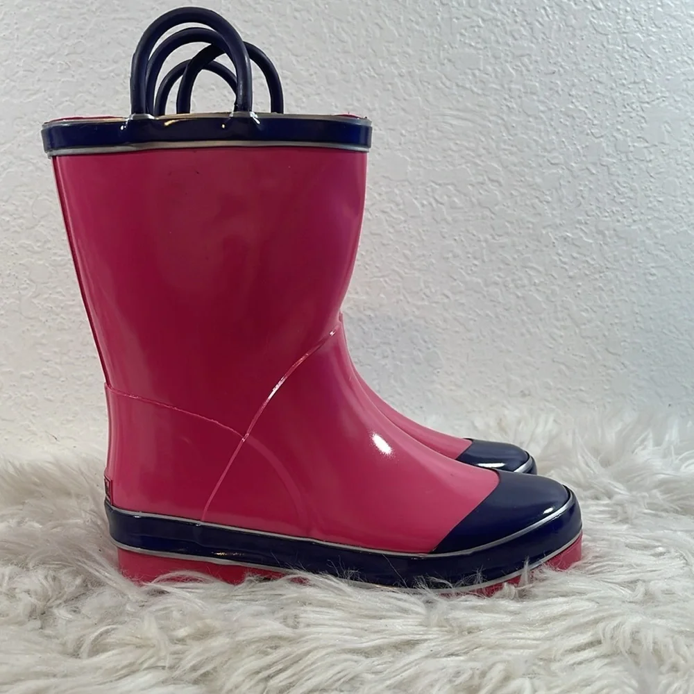 Northside Little Girls' Classic Solid Rainboot Pink / Purple Slip On Size 2 NEW